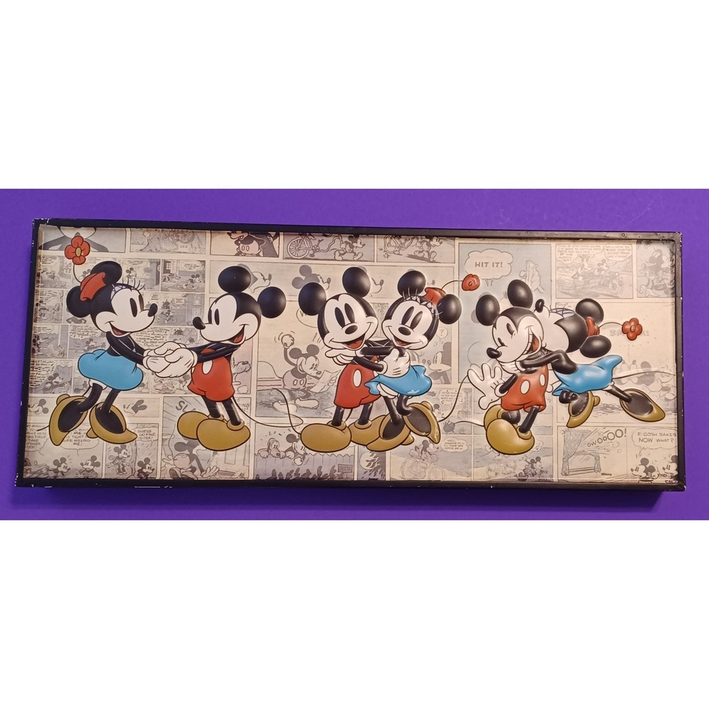 Disney Mickey & Minnie Comic Strip Book Style Embossed Metal Sign Wall Decor